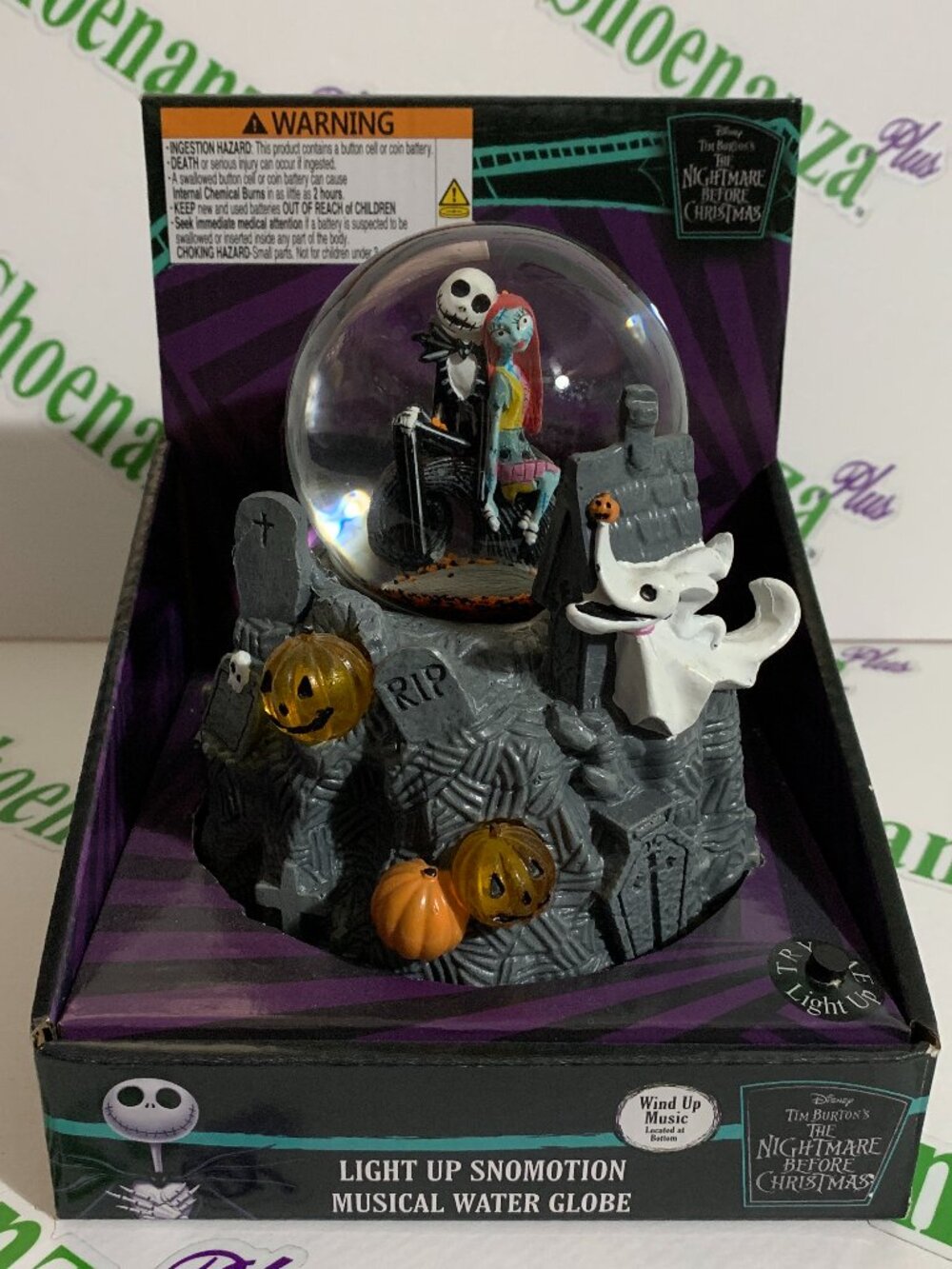 Nightmare Before Christmas Snow Globe Musical Light Up Jack Sally Zero Halloween
